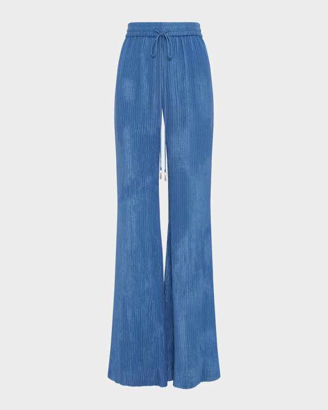 Claude Crinkle Drawstring Flared Pants
